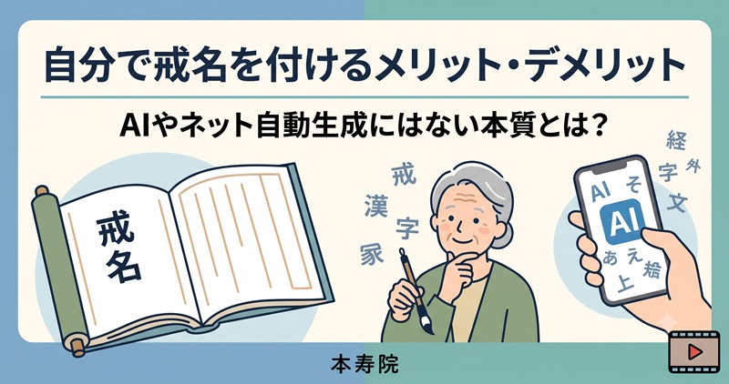 自分で戒名を付けるメリット・デメリット。自動生成にはない本質とは｜本寿院