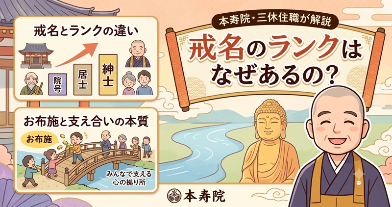戒名のランクはなぜあるの？お布施の本来の意味と本寿院の一律目安｜本寿院
