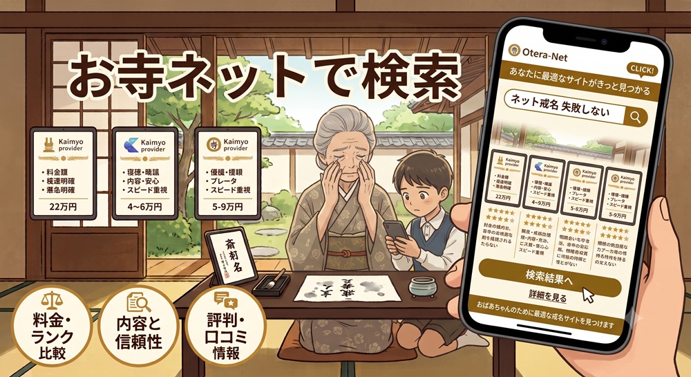 「お寺ネット」ネットで戒名を付けるサイトを比較してみました