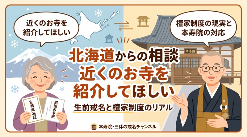 北海道からお寺紹介のご相談。生前戒名と檀家制度の現実について