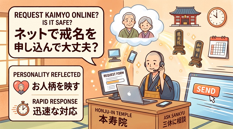 ネットで戒名を申し込んで大丈夫？お人柄を映す戒名作りと迅速な対応｜本寿院